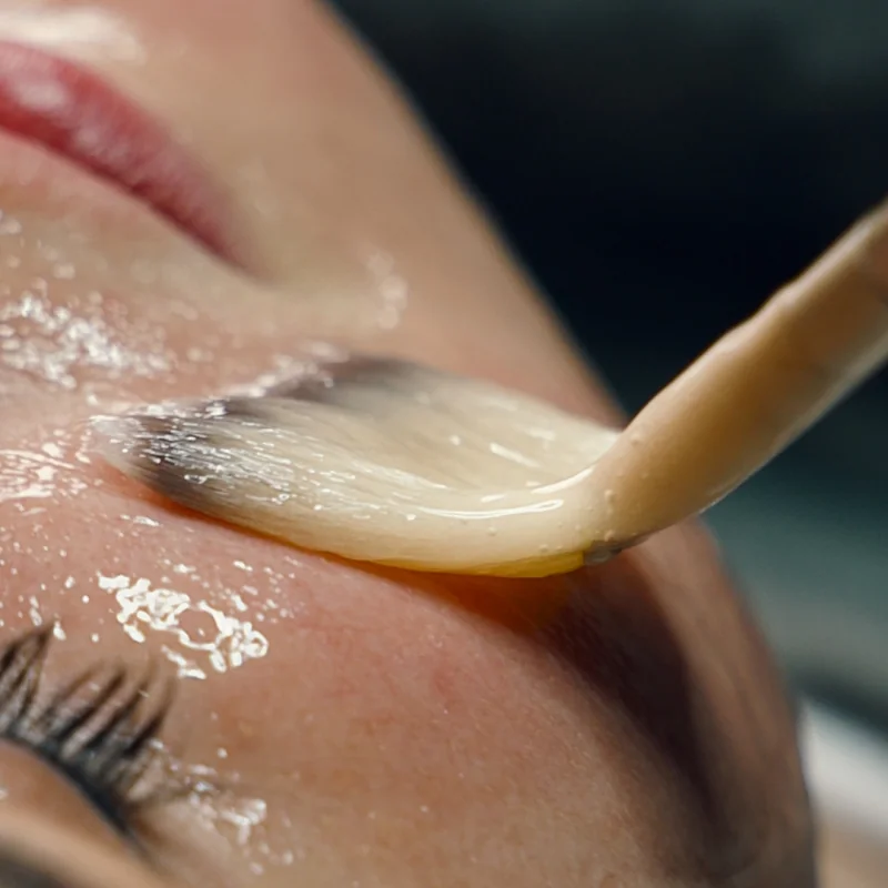 Brush applying CO2Lift Mask at myEverygreen Medspa